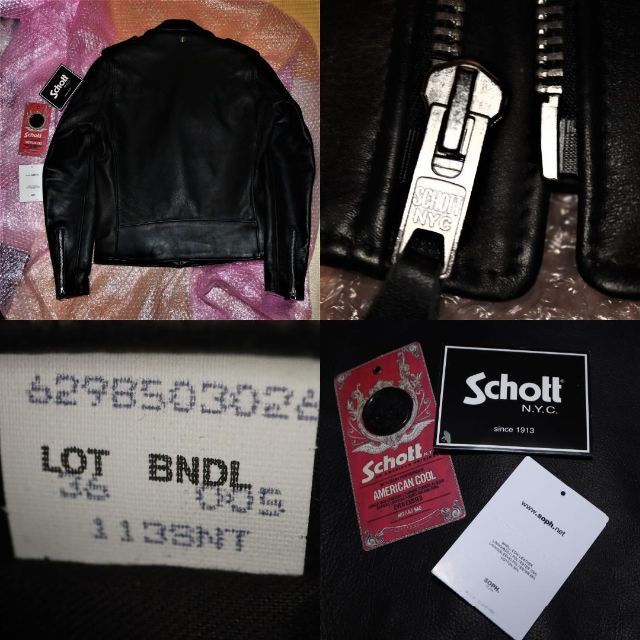 SOPHNET.SCHOTT ワンスターレザーライダースジャケット36牛革15AW
