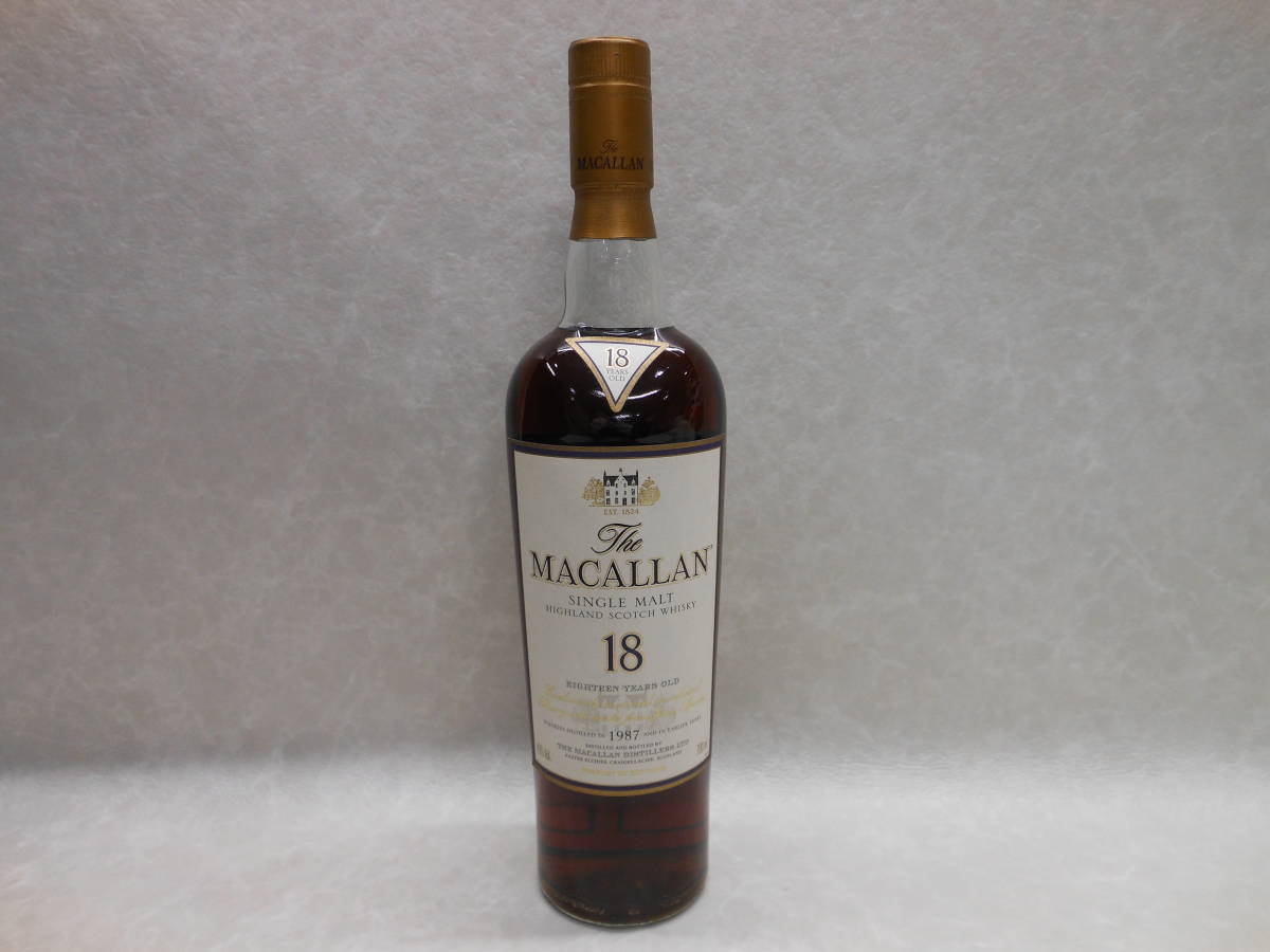 #14209 古酒 マッカラン 18年 1987 シングルモルト シェリーオークカスク / MACALLAN 700ml ハイランド スコッチ ウィスキー 未開栓_画像1