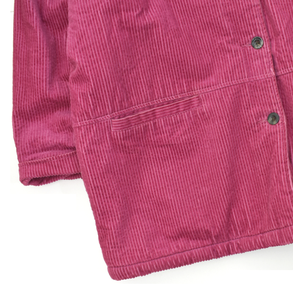 【ピンク】90s usa vintage BLAIR 太畝コーデュロイ オーバーサイズ コート 裏ボア フリース size.XL_画像4