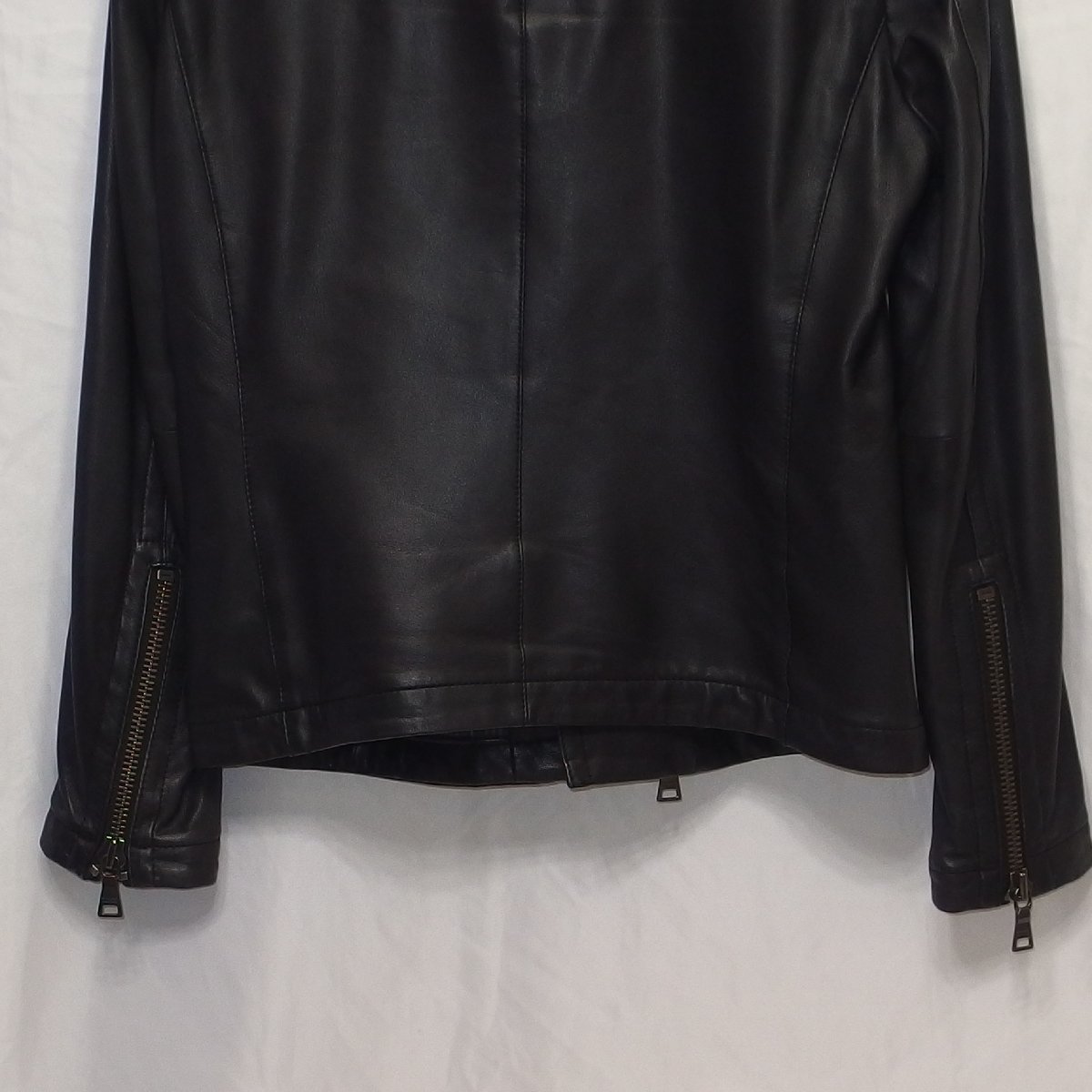 BURBERRY BLACK LABEL◆バーバリー ブラックレーベル 羊革レザー ジャケット ブルゾン(ブラック)M◆USED美品_画像9