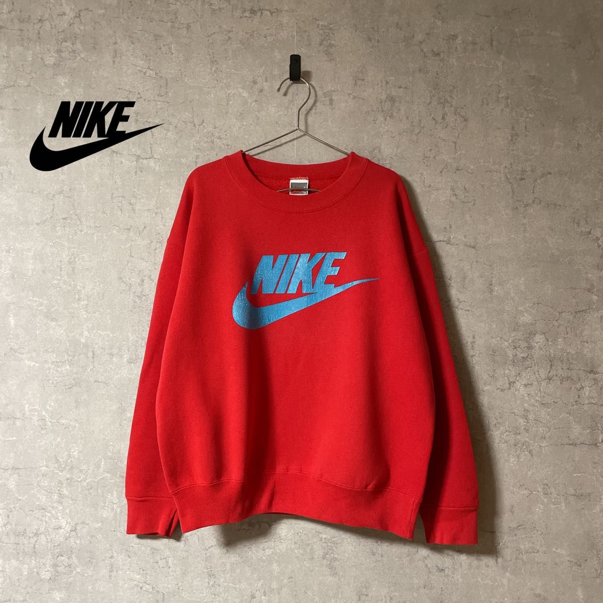 TB318さ NIKE 80s 90s US製 銀タグ ロゴ スウェットシャツ-