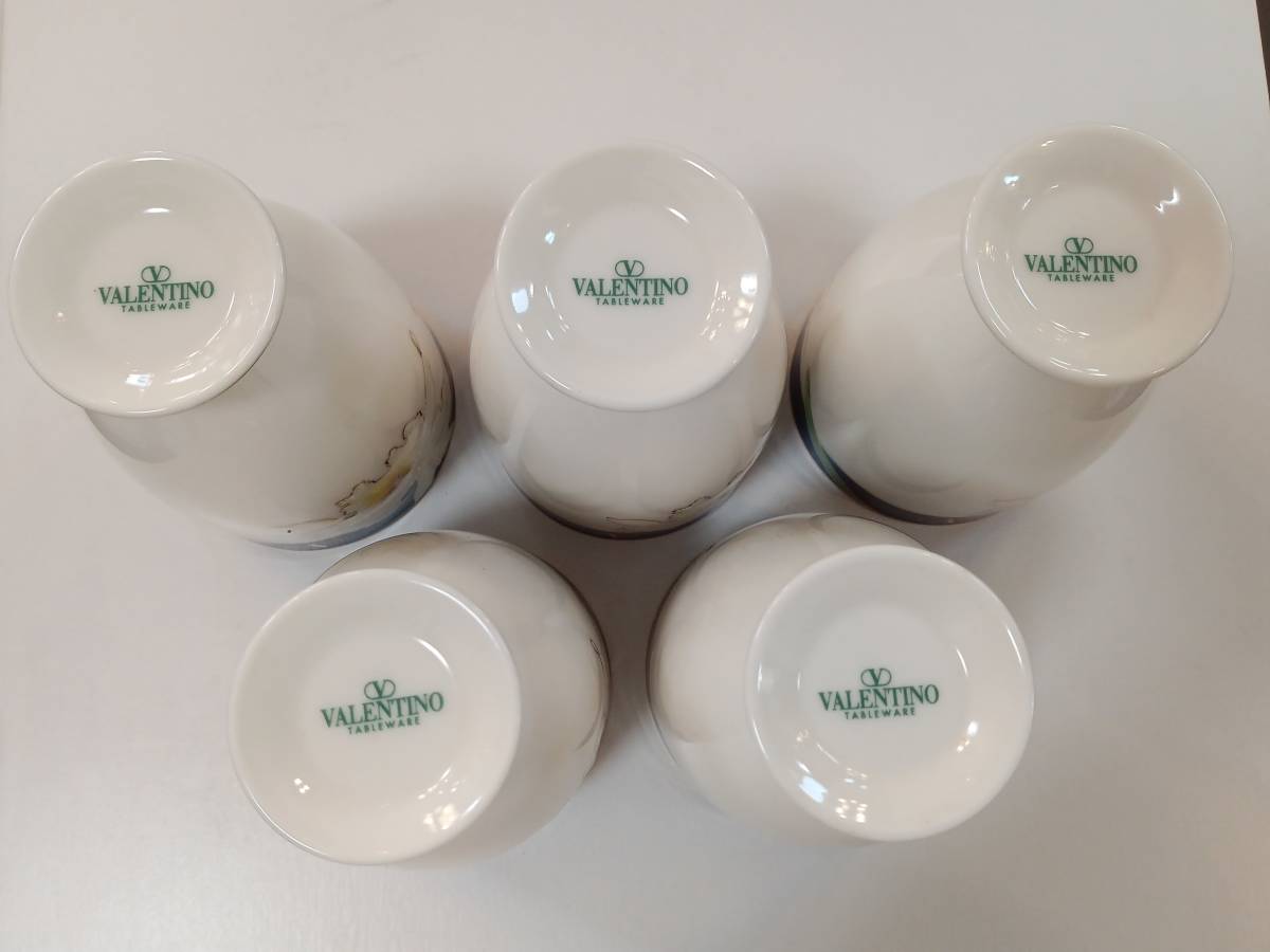  unused goods VALENTINO free cup 5 customer set box attaching floral print glass Valentino Valentino Valentino Western-style tableware 