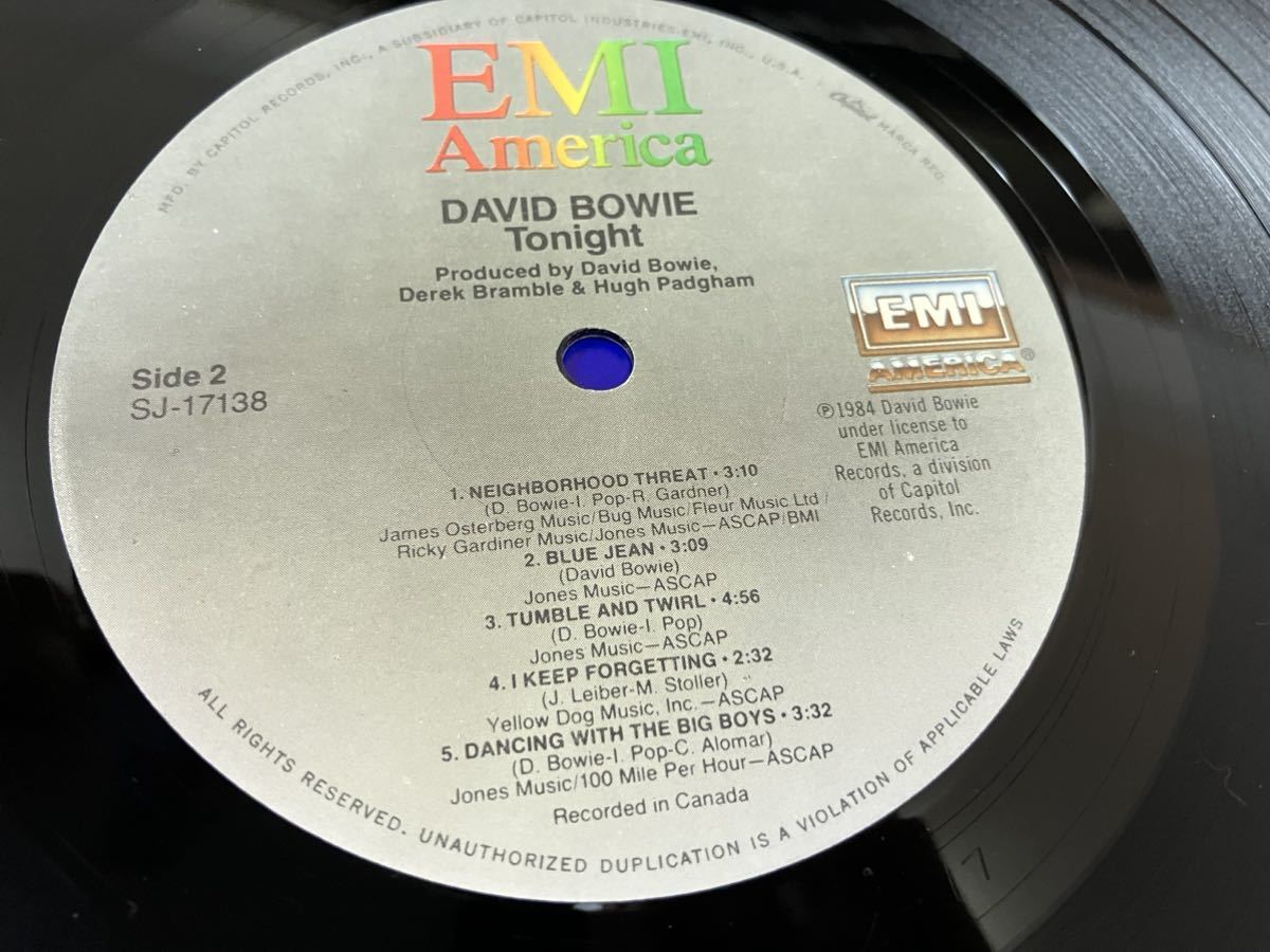 David Bowie★中古LP/USオリジナル盤「デヴィッド・ボウイ～Tonight」_画像5