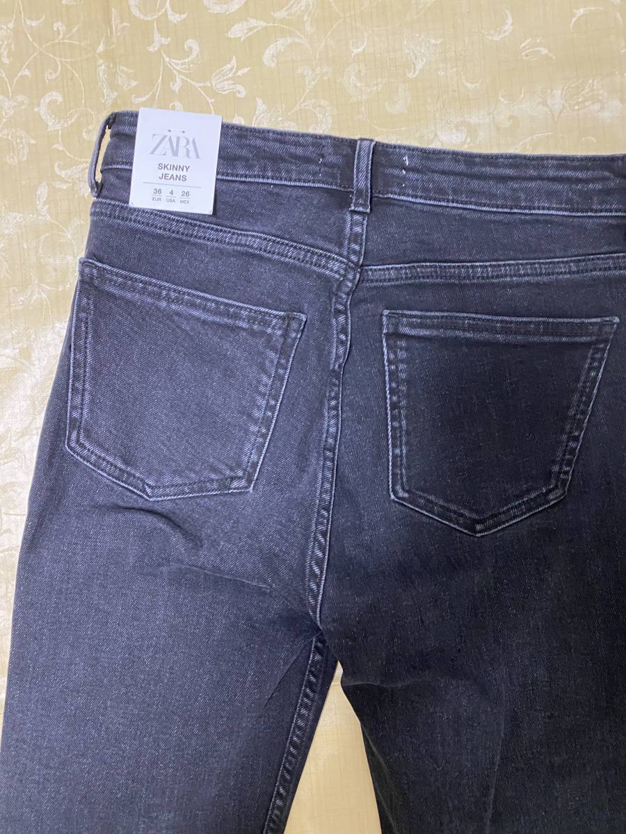 新品 ザラ　zara 36 ジーンズ　デニム　スキニー　ブラック_画像7