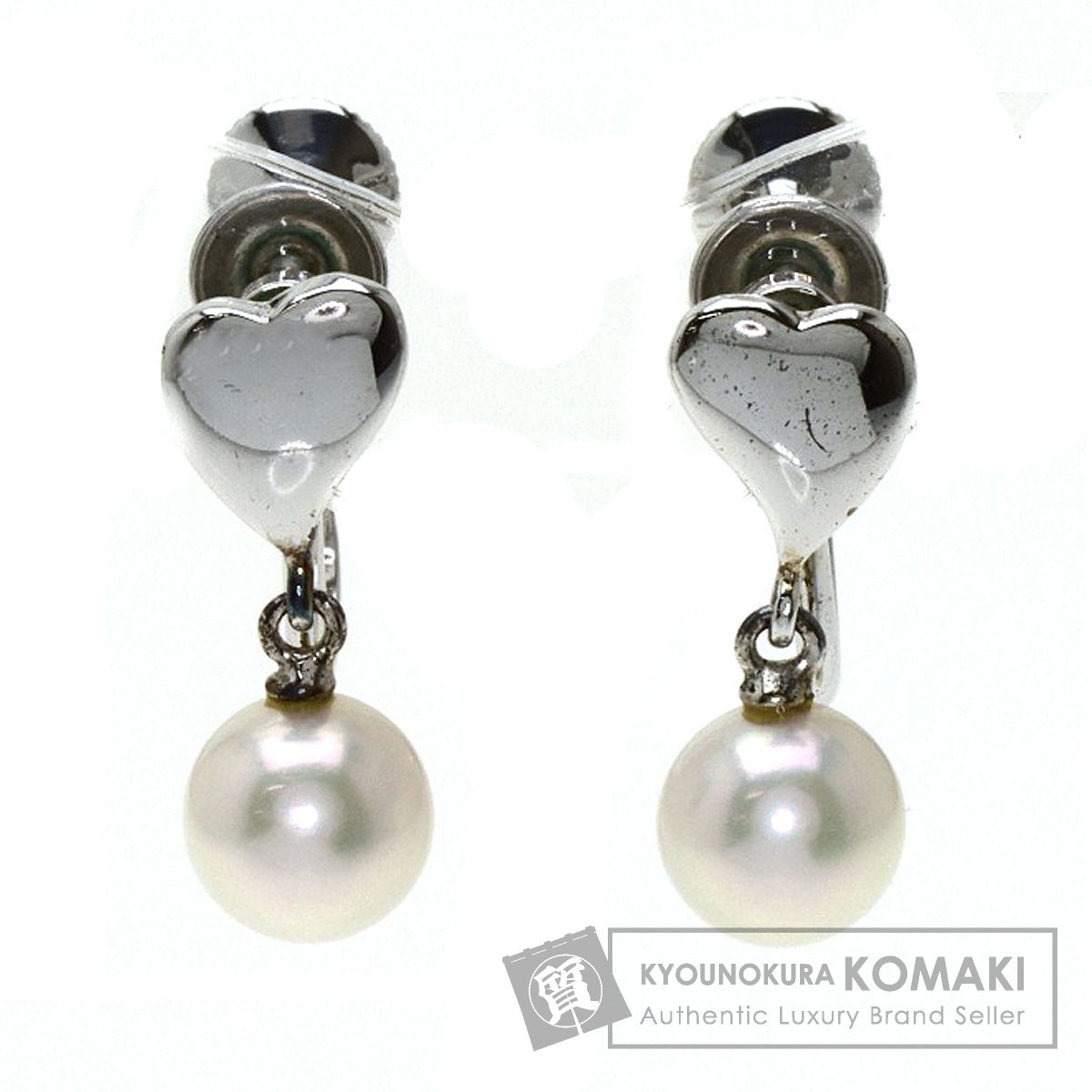 MIKIMOTO ミキモト アコヤパール 真珠 イヤリング シルバー レディース 中古_画像1