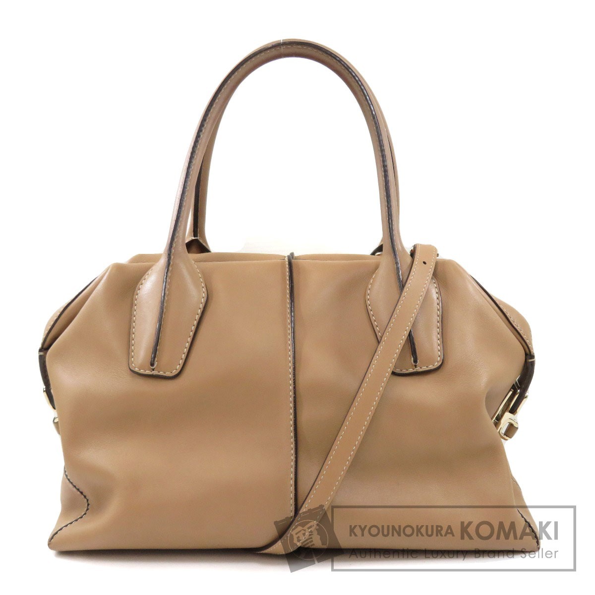 TODS トッズ 2WAY ハンドバッグ カーフ レディース 中古_画像1