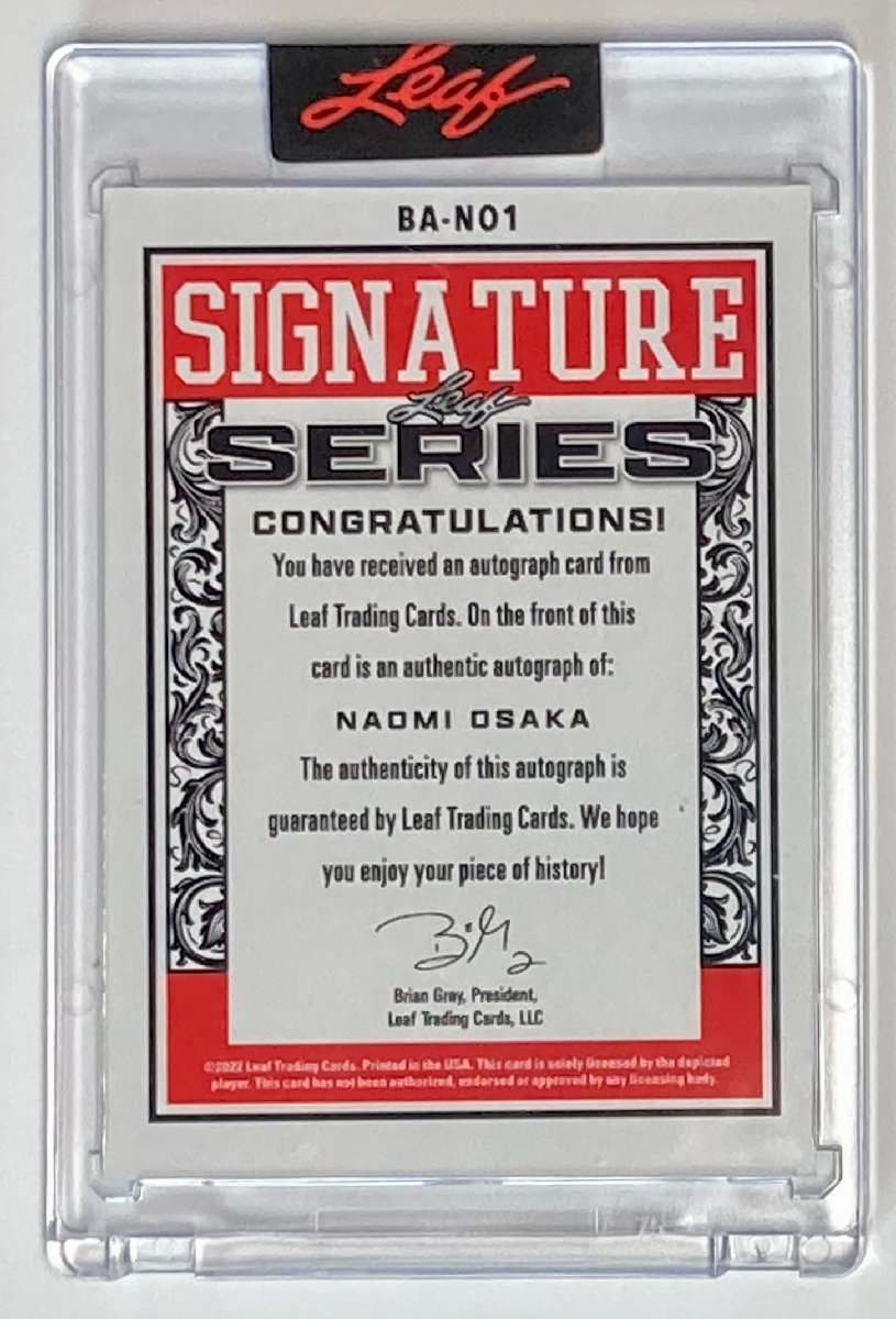 【1/1枚限定】大阪なおみ直筆サイン 2022 Leaf Signature Series Encased Auto Dice Ver.