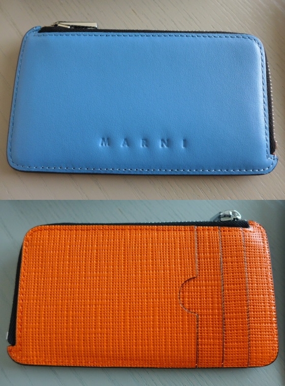 新品 即決 イタリア製 MARNI マルニ コインケース カードケース 男女兼用 レザー 小銭入れ バイカラー ミニ財布 ケース L字ファスナー