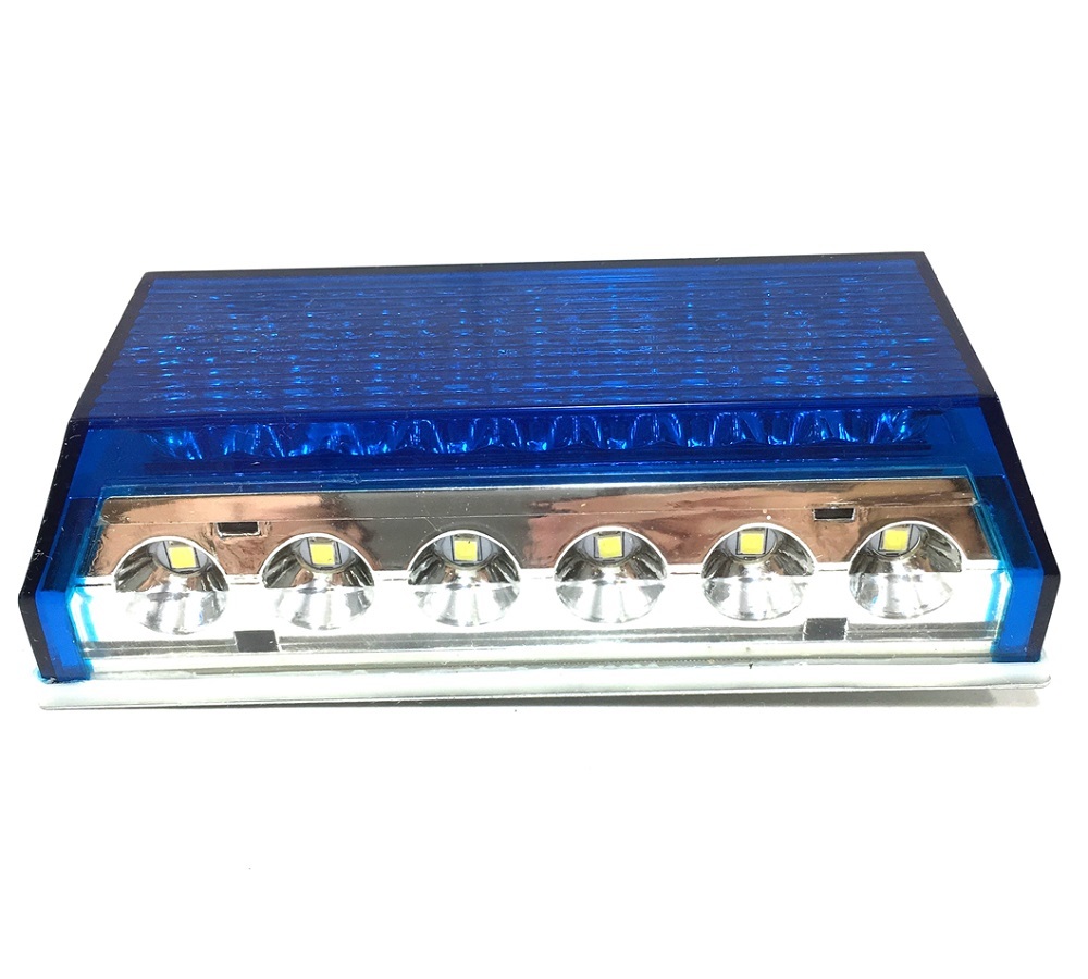 24V LED サイド マーカー ダウンライト付 10個セット 汎用 角型 ブルー 青 ステー付 路肩灯 アンダーライト デコトラ等_画像3