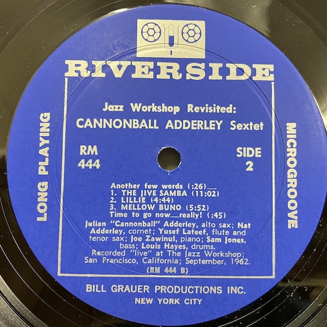 ●即決LP Cannonball Adderley / Jazz Workshop Revisited j35154 米オリジナル、Rm規格青銀Dg(片溝にも見えますが) Mono _画像2