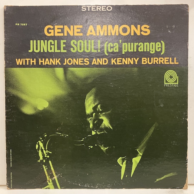 ●即決LP Gene Ammons / Jungle Soul j35261 米60年代前半の再発 ジーン・アモンズ ミゾナシ黒銀Stereo Vangelder刻 _画像1