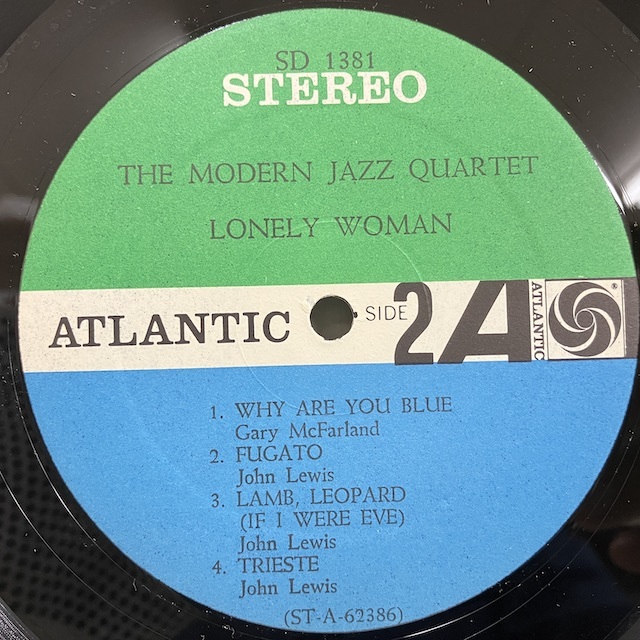 ●即決LP Modern Jazz Quartet MJQ / Lonely Woman j35274 米オリジナル、青緑黒ファン モダン・ジャズ・カルテット_画像2