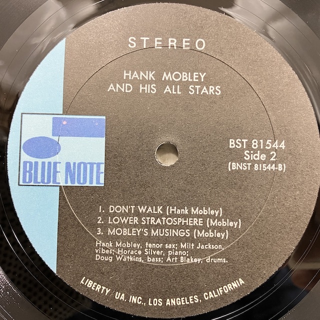 ●即決LP Hank Mobley / and His All Stars bst81544 j35330 米盤、Liberty Ua inc/Stereo Rvgナシ ハンク・モブレー_画像2