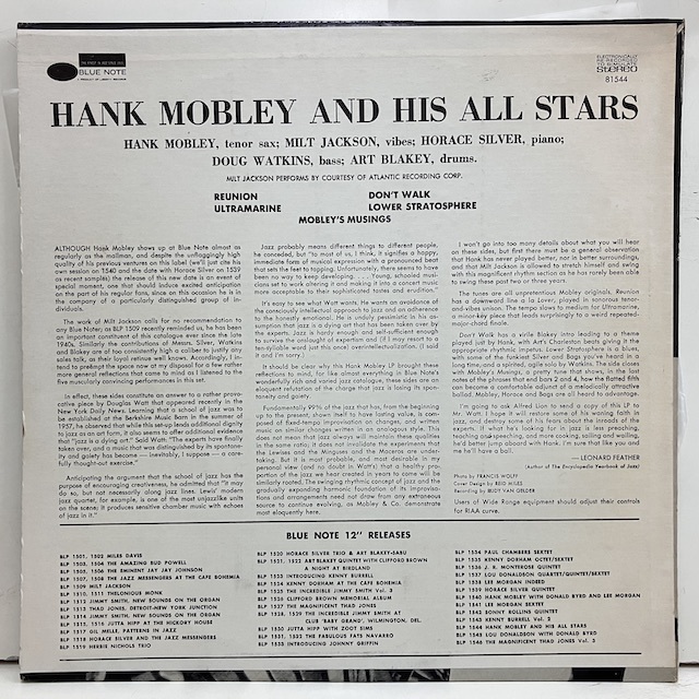 ●即決LP Hank Mobley / and His All Stars bst81544 j35330 米盤、Liberty Ua inc/Stereo Rvgナシ ハンク・モブレー_画像4
