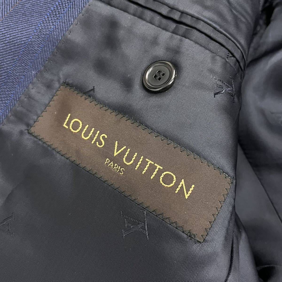 高級 LOUIS VUITTON ルイヴィトン ウール ストライプ 2B 総裏
