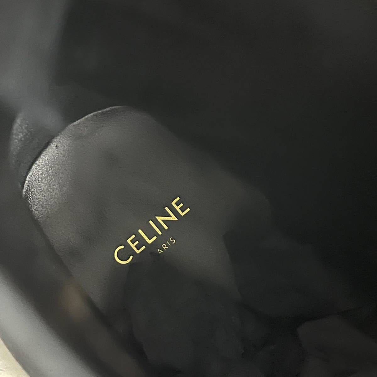 新品未使用 保存袋付き CELINE セリーヌ ベルトモチーフ レザー ジョードプルブーツ メンズ_画像8
