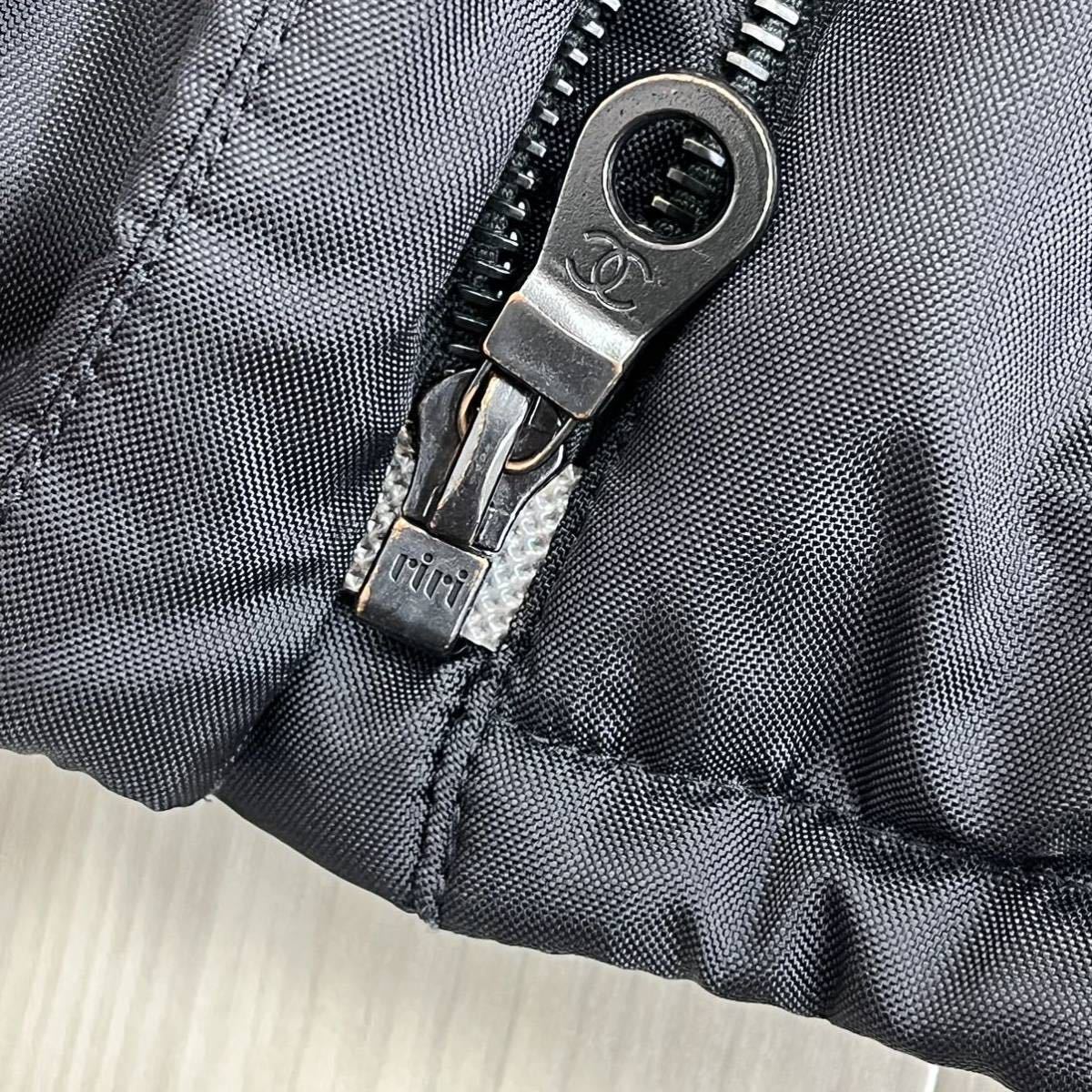 高級 CHANEL IDENTIFICATION シャネル 99A P13880W02554 ヴィンテージ ナイロン ジップアップ ジャケット ブルゾン レディース_画像9