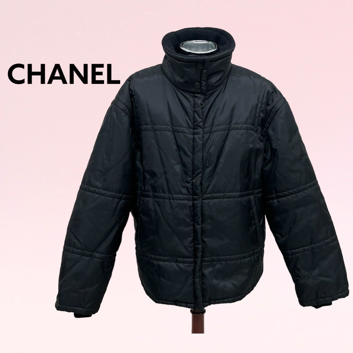 高級 CHANEL IDENTIFICATION シャネル 99A P13880W02554 ヴィンテージ ナイロン ジップアップ ジャケット ブルゾン レディース_画像1