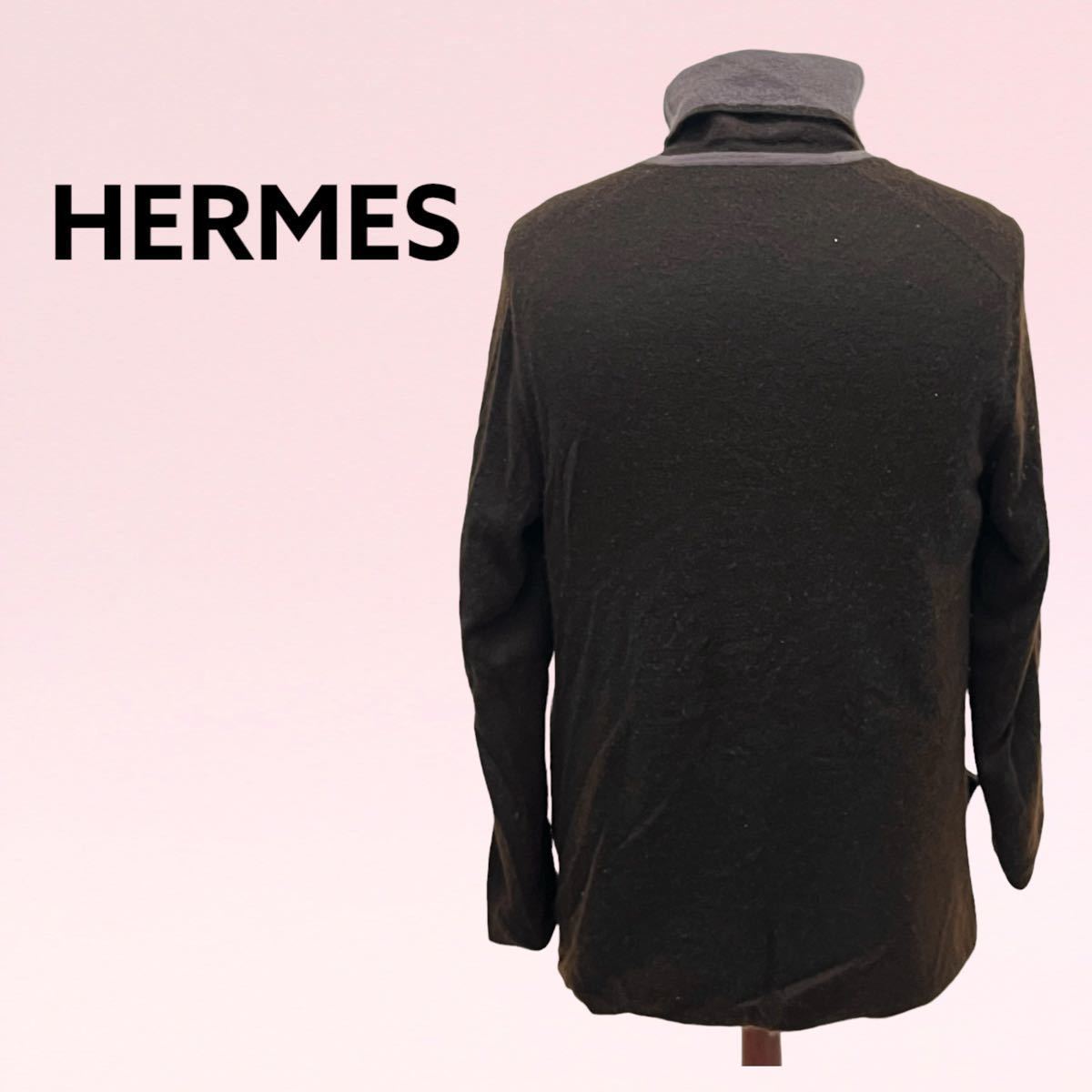 高級 HERMES エルメス ヴィンテージ カシミヤ100% ニット カーディガン