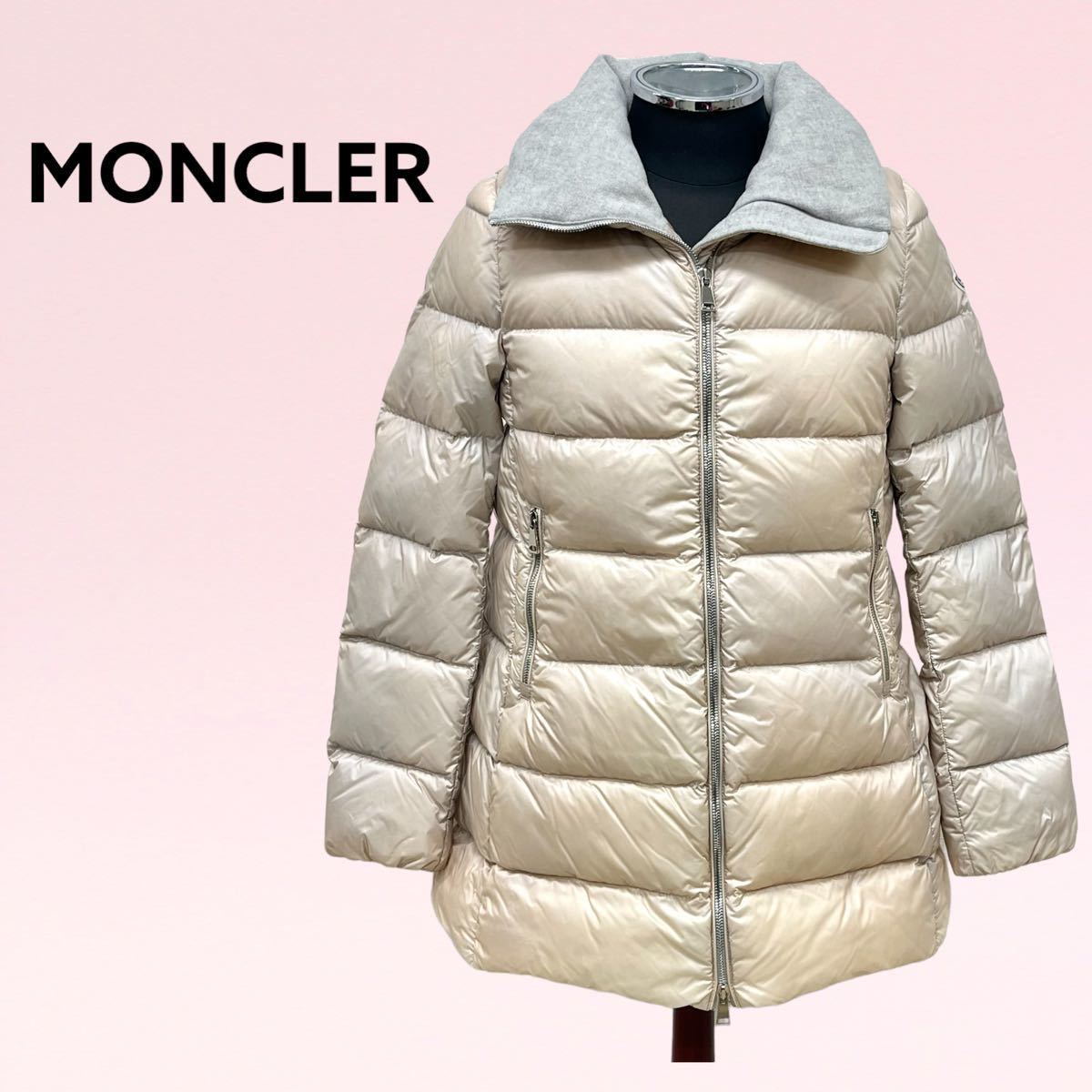 国内正規品 MONCLER モンクレール TORCYN トルシン 袖ワッペン 襟ウールカシミヤ ナイロン ダウンコート レディース  46833-45-53048