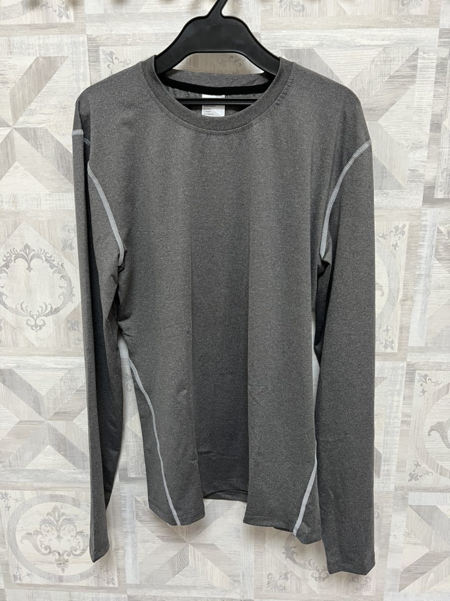 NESSEO メンズ スポーツシャツ　コンプレッション ウェア　XLサイズ　グレー