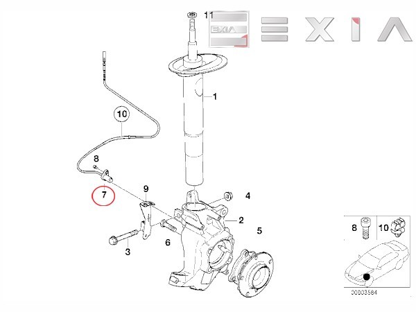 BMW E39 フロント ABSセンサー スピードセンサー 左右共通 525i 528i 540i 34521182159_画像2