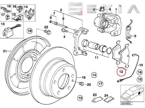 BMW E36 E46 E85 E86 Z4 リア ブレーキパッド 318i 320i 323i 325i 328i 2.2i 2.5i 3.0i 3.0si 34216761239_画像2