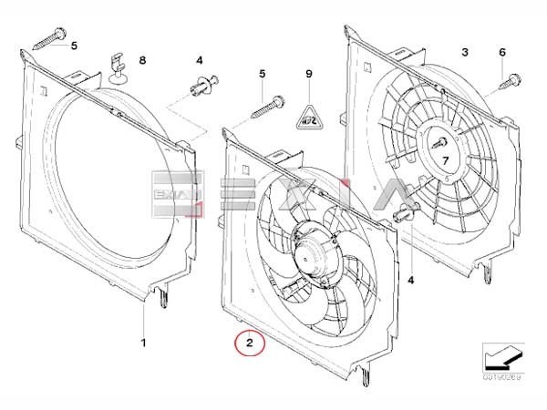 BMW E46 ラジエーター ブロアファン 318i 320i 323i 325i 328i 330i 17117561757 17111437713 17117503763 17117510085 17117510617_画像2