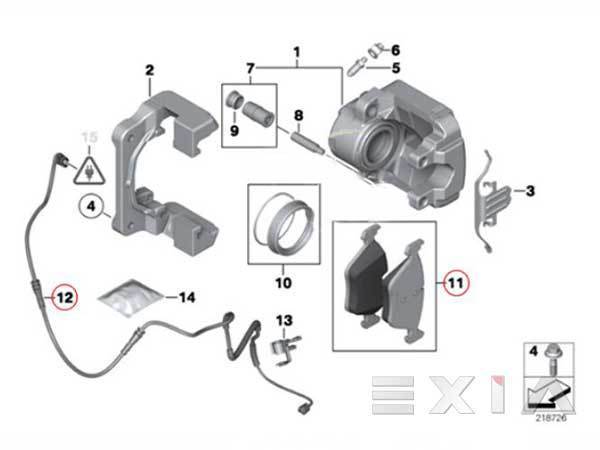 BMW F10 F11 フロント ブレーキパッド ブレーキパット + パッドセンサー 2点セット 523i 528i 34116856591 34356791958の画像2