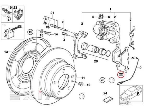 BMW E36 E46 E34 E32 リア ブレーキパッド 左右セット M3 520i 525i 530i 540i M5 730i 735i 740i 750i 34216761253 34211157044_画像2