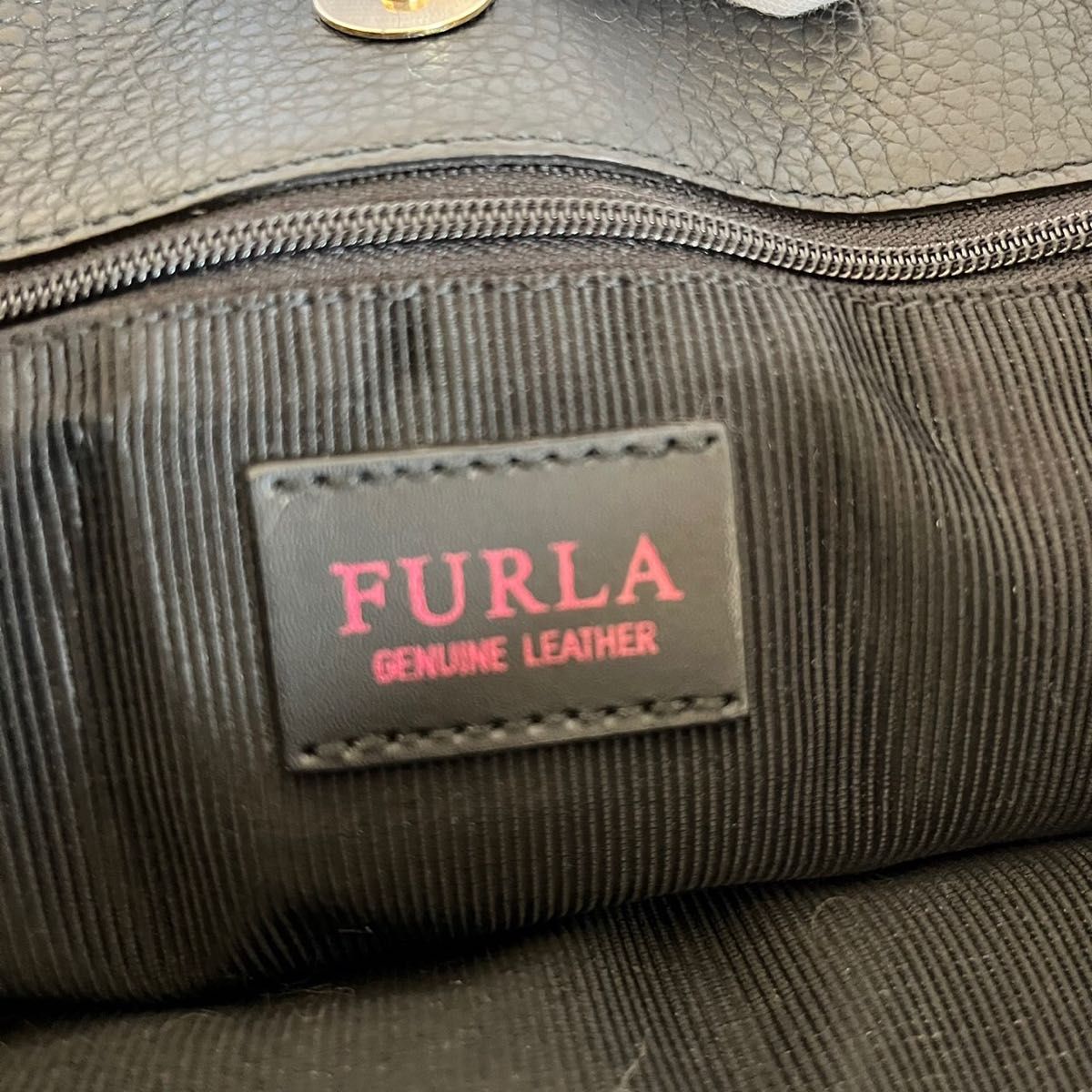 【大人気】FURLA フルラ　バッグ　ショルダー　ブラックA4 ビジネス　就活 トートバッグ 大容量