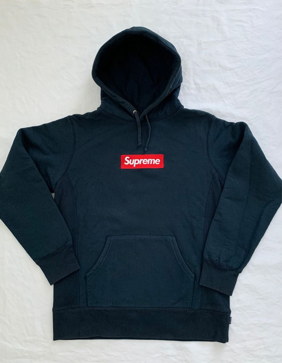 Supreme box logo hooded sweatshirt シュプリーム ボックスロゴ パーカー　ネイビー サイズM 