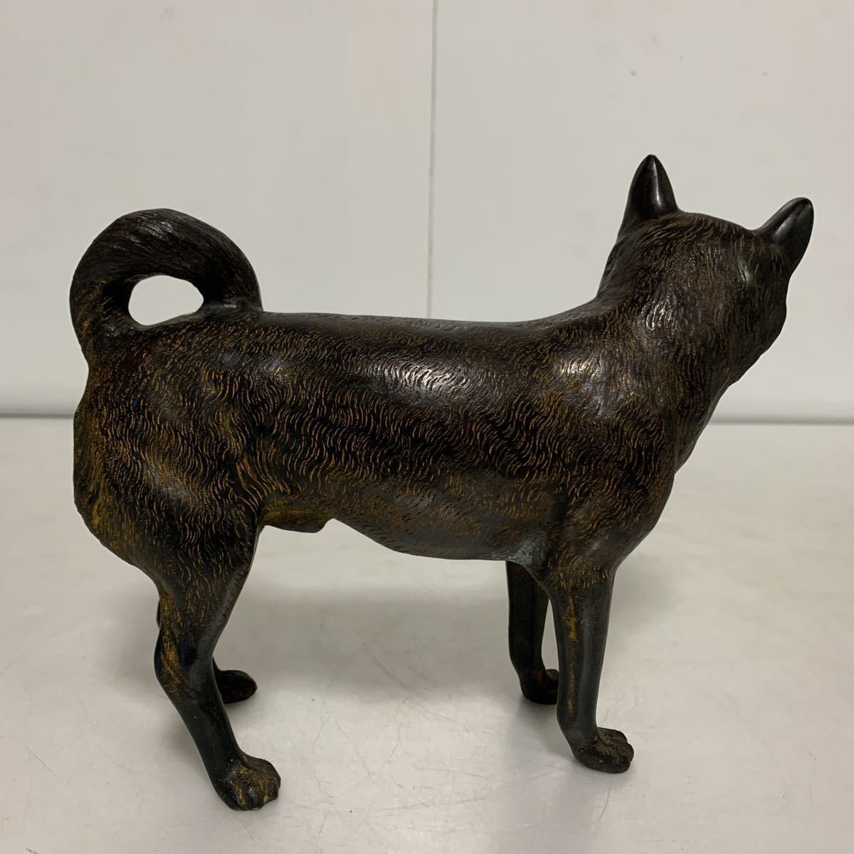 在銘 ブロンズ像 真鍮 銅製 犬 可愛いワンちゃん 置物 インテリア 