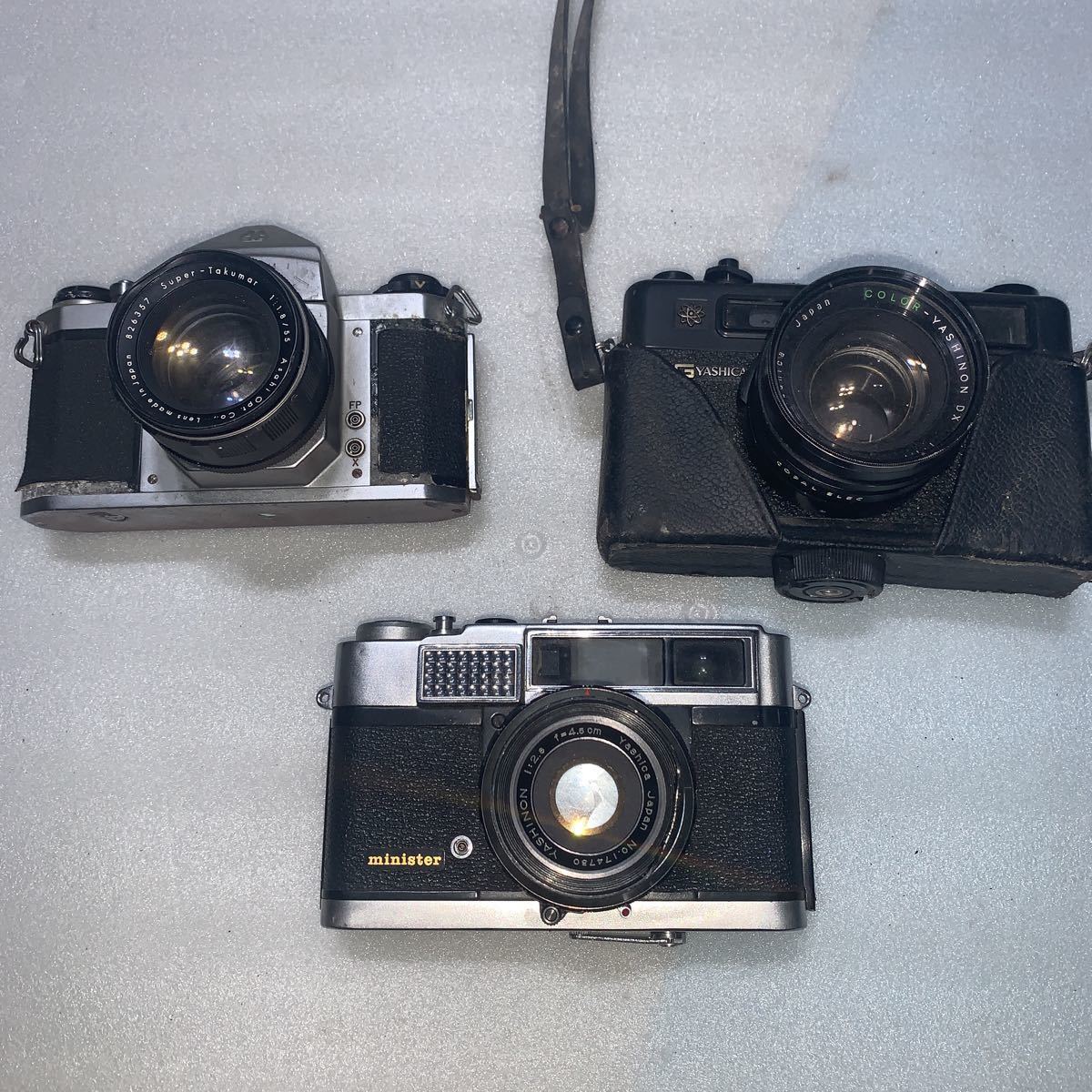 【G34】YASHICA YASHINON 1:2.8 f=4.5cm ☆Electro35 YASHINON-DX 1:1.7 f=45mm ☆PENTAX Super-Takumar 1:1.8 55mm 【未確認】【郵60s】_画像1