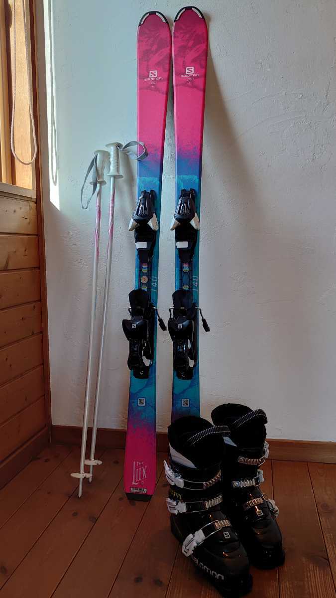 スキー6点セット 板（サロモン）140cm ビンディング（サロモン）ブーツ