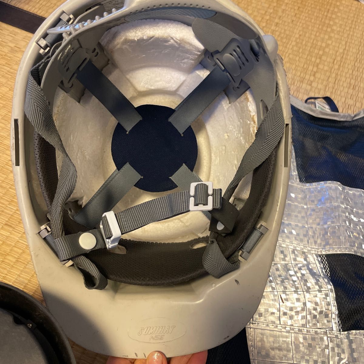誘導道具一式 LED回転灯緑 誘導棒 反射ベスト ヘルメット 6