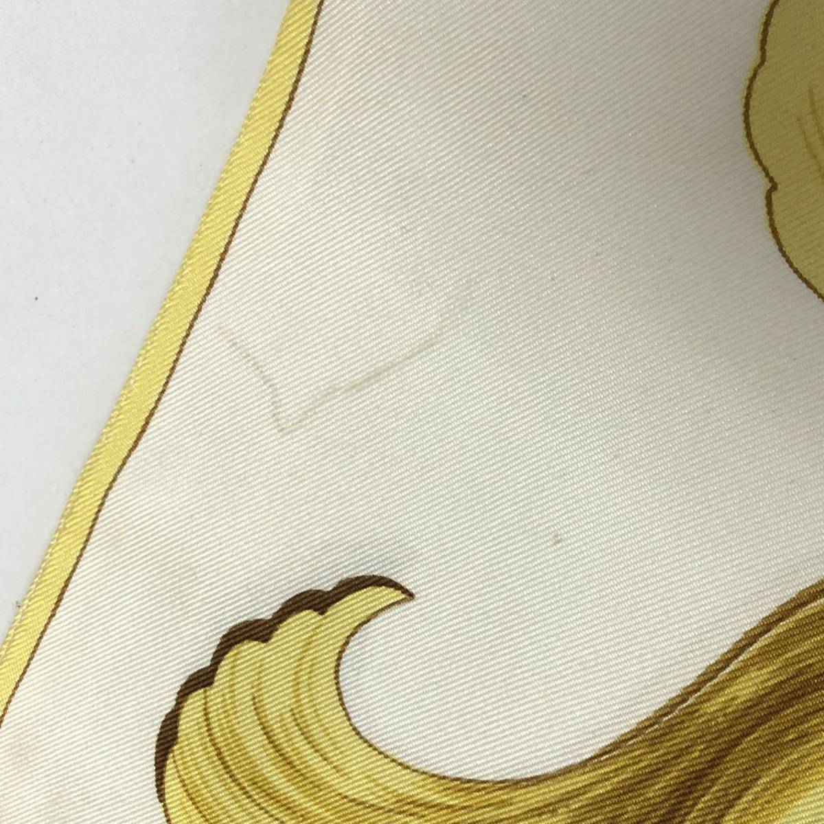 A1551）HERMES エルメス スカーフ ネイビー ゴールド 約全長184cm 幅30cm_画像4