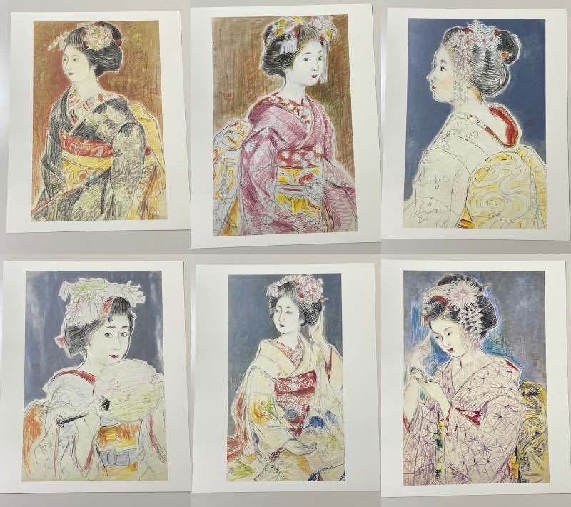 磯田 又一郎《額絵》 京舞妓十二ヶ月素描画集 とまどっ 磯田 又一郎《額絵》 京舞妓十二ヶ月素描画集 とまどっ