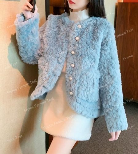【2022年新作】韓国風 レディースぬいぐるみコート ファッション厚いコート ピンク M_画像4