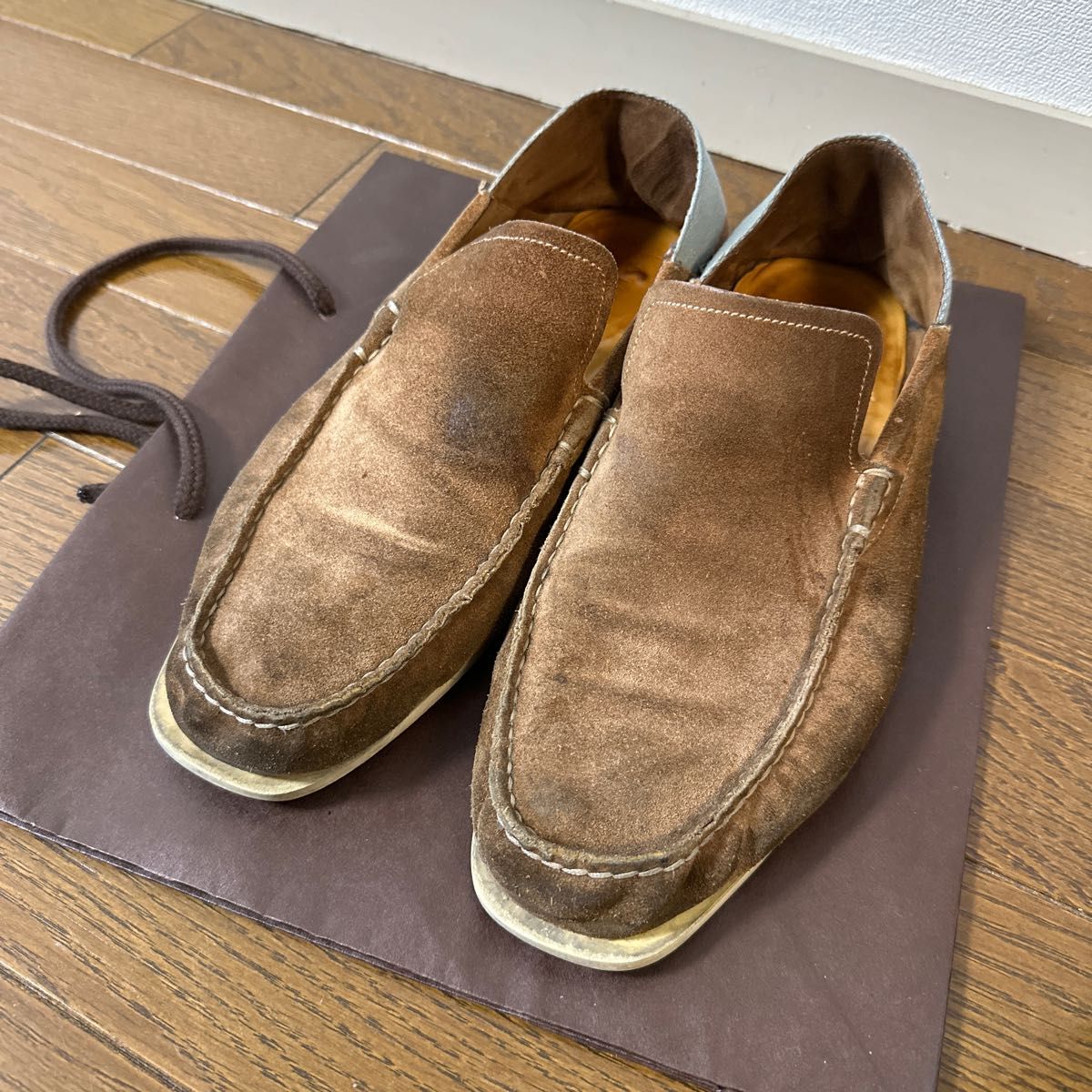 【グッチ GUCCI】 スエードレザー スリッポン ローファー 紳士靴 (メンズ) size 42 1/2 ビジネスシューズ