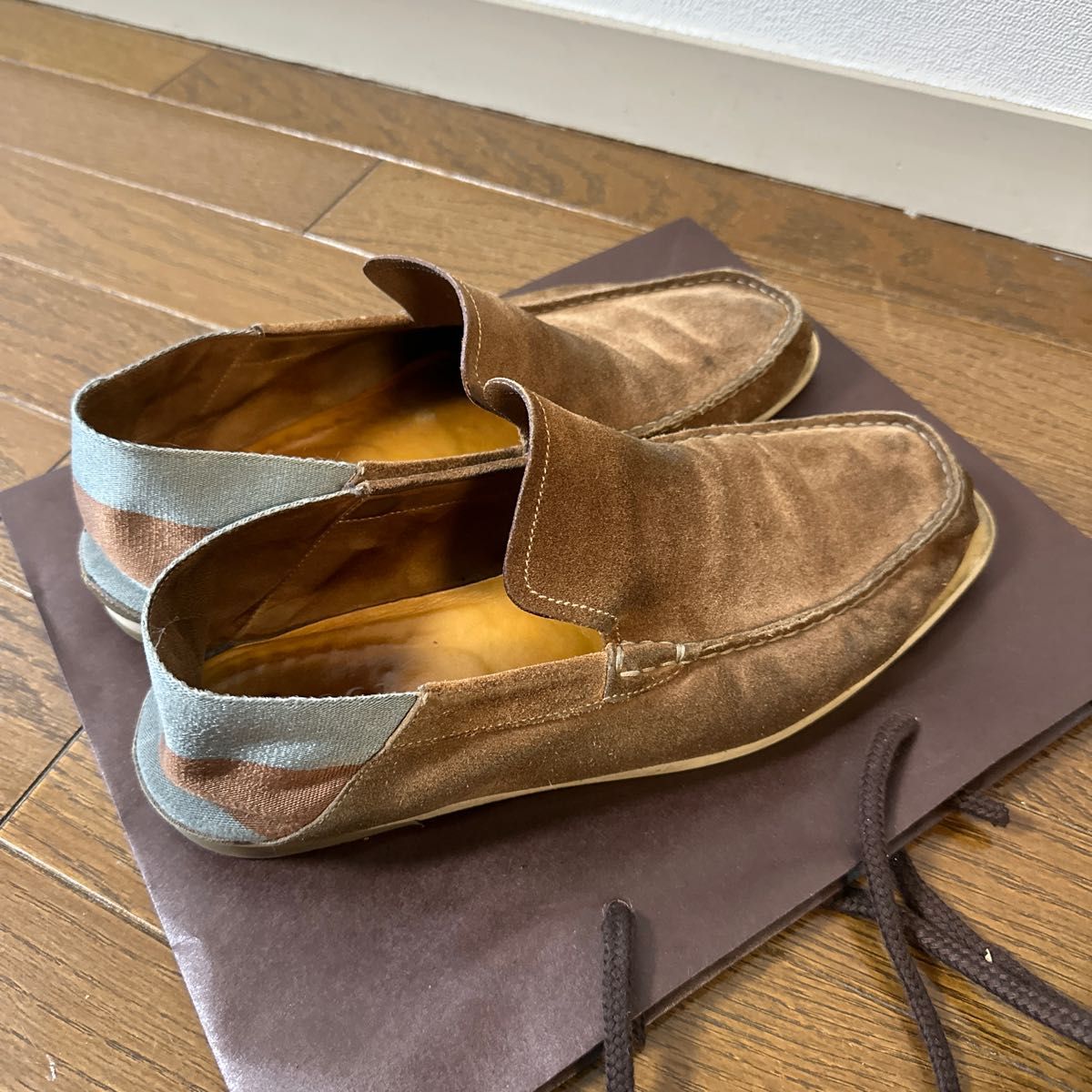 【グッチ GUCCI】 スエードレザー スリッポン ローファー 紳士靴 (メンズ) size 42 1/2 ビジネスシューズ