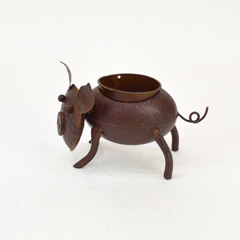  tin plate series pig planter pot attaching back carrier pot 