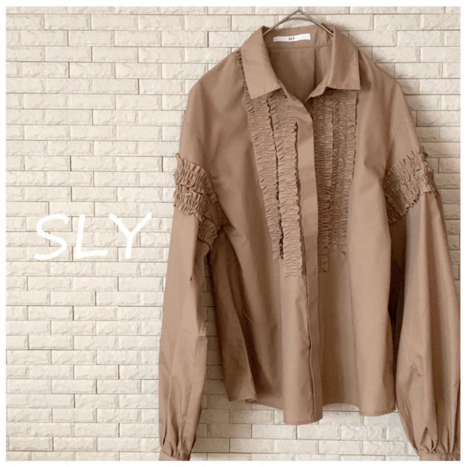 ヤフオク! - 【美品】SLY スライ 茶 ブラウス シャツ 長袖 しっか...