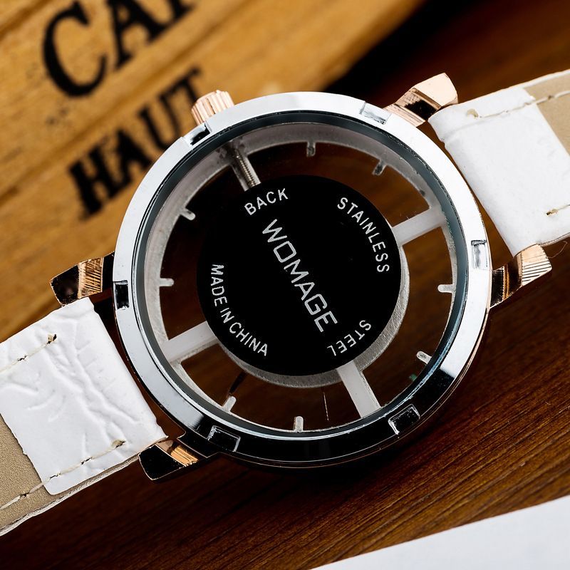 在庫一掃 ♢即購入OK♢新品 WOMAGEレディースシースルー腕時計 ブラック黒