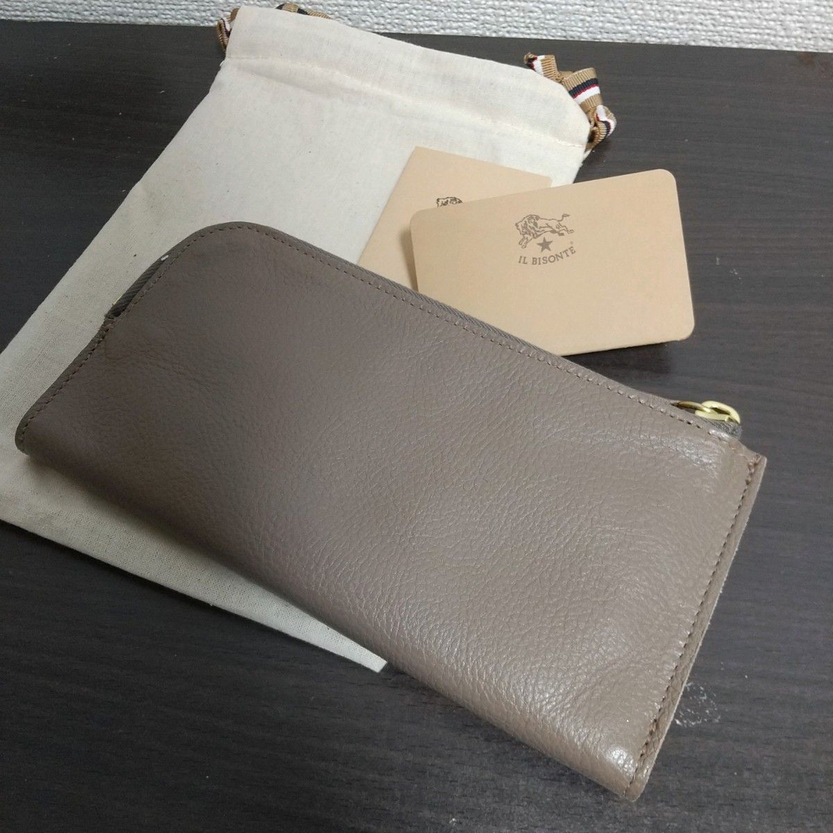 新品 イルビゾンテ 本革 レザー 財布 ウォレット グレー トルトラ