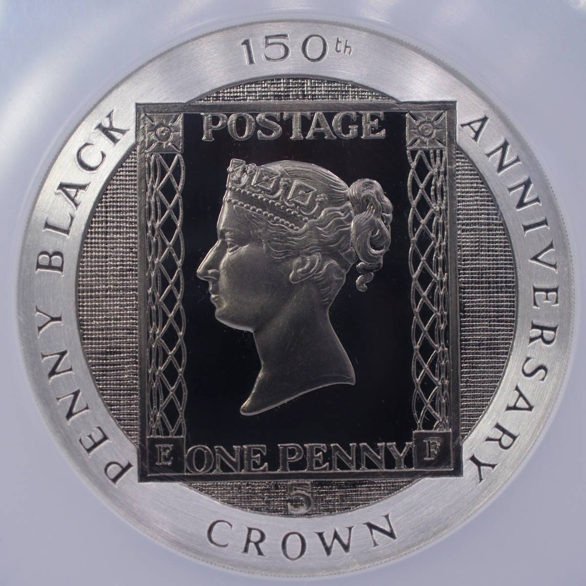 大型銀貨】1990年 イギリス マン島 ペニーブラック 150周年 銀貨