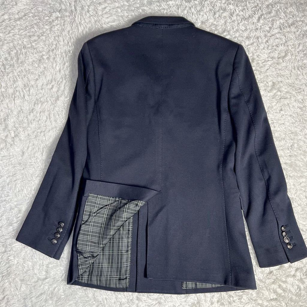 美品 バーバリーブラックレーベル ダブル テーラードジャケット メタルボタン 銀ボタン ノバチェックネイビー BURBERRY BLACK LABEL _画像4