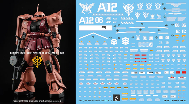 MG シャア専用ザク シャア専用ゲルググ 対応水転写式ガンダムデカール Yahoo!オークション - 【デカール】MG 1/100 MS-06S シャア専用