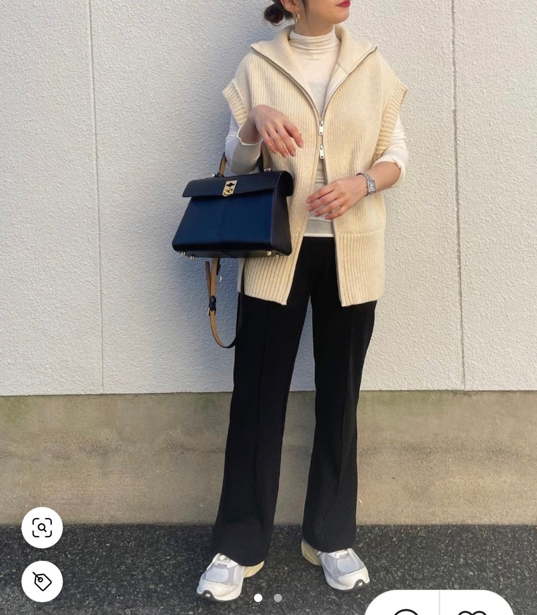 デポー CLANE ZIP COLLAR KNIT VEST アイボリー asakusa.sub.jp