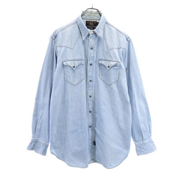 【あすつく】 RRL 90s 220831 メンズ LAUREN RALPH ラルフローレン ダブルアールエル M デニムシャツ 長袖 ウエスタン 赤三ッ星 黒タグ 初期タグ トップス 【あすつく】 RRL 90s 220831 メンズ LAUREN RALPH ラルフローレン ダブルアールエル M デニムシャツ 長袖 ウエスタン 赤三ッ星 黒タグ 初期タグ トップス